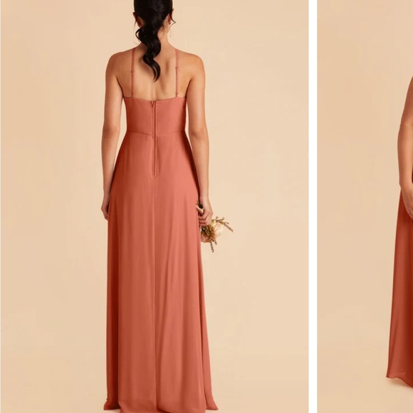 Elegant Halter Neck Dress in Terracotta - Picture 2 of 2